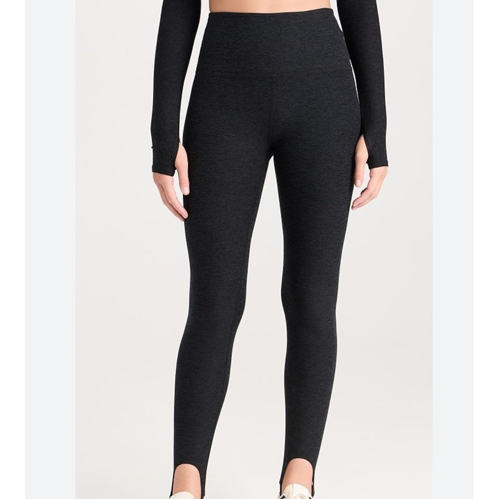 Beyond Yoga Well Rounded‎ Stirrup Leggings XS Charcoal Grey Excellent Spacedye